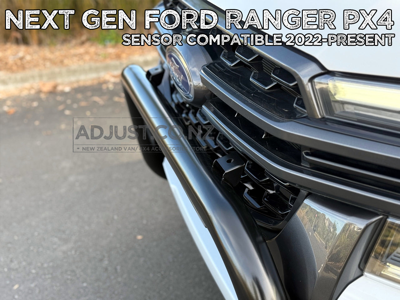 Ford Ranger 3" Black SS Nudge bar with 2 x spotlight mounting for 2022+