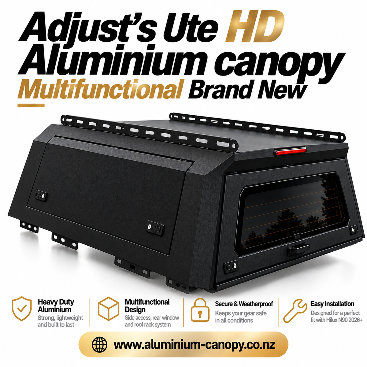 Ford Ranger 2022+ HD Aluminium Canopy